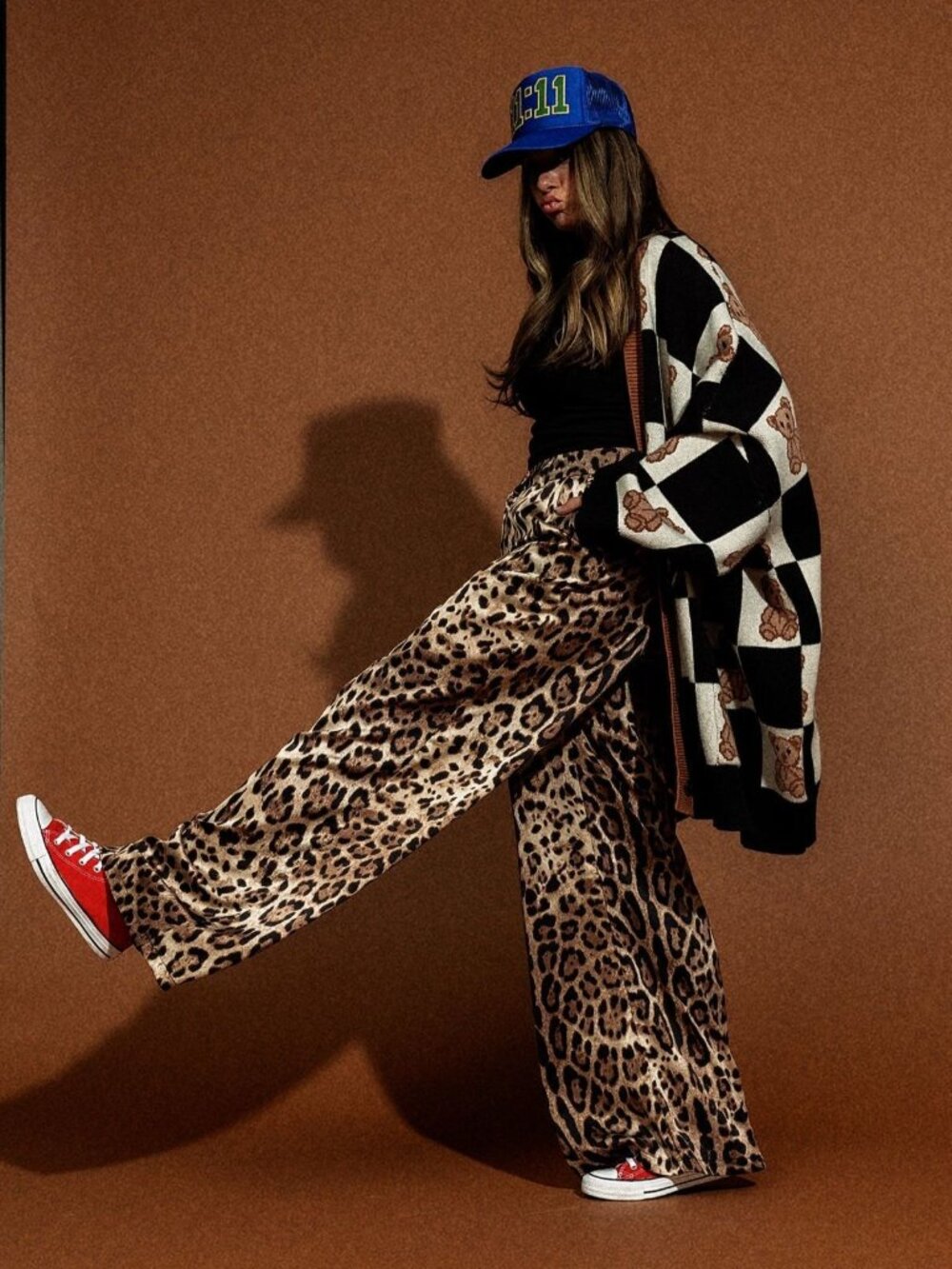 *NEW* Dressed in LALA Satin Wide Leg Trousers in Leopard print Size Large